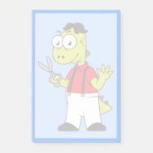 Tyrannosaurus rex kapper met schaar. post-it® notes (Voorkant)
