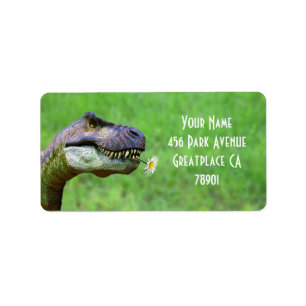 Tyrannosaurus Rex met label voor blokadres