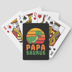 Tyrannosaurus Rex Papasaurus Dinosaur Vaderdag Pokerkaarten