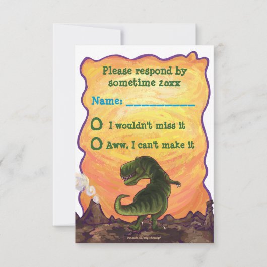 Tyrannosaurus Rex Party Centre RSVP (Dos)