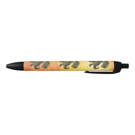 Tyrannosaurus Rex Pattern Sinaasappel Zwarte Inkt Pen (Bodem)
