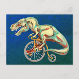 Tyrannosaurus Rex Rijden op een fiets Briefkaart