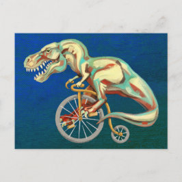 Tyrannosaurus Rex Rijden op een fiets Briefkaart