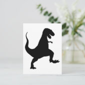 Tyrannosaurus rex Roaring en Stomping Silhouette Briefkaart (Staand voorkant)