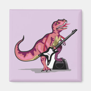 Tyrannosaurus rex speelt gitaar. magneet