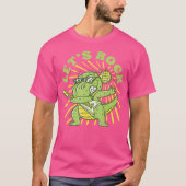 Tyrannosaurus rex spelen gitaar t rex grappig din t-shirt (Voorkant)