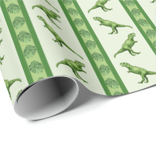 Tyrannosaurus Rex Streep Cadeaupapier