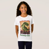 Tyrannosaurus Rex T-shirt fille d'anniversaire (Devant entier)