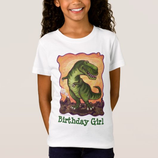 Tyrannosaurus Rex T-shirt fille d'anniversaire (Devant)