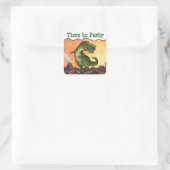 Tyrannosaurus Rex Tijd om te Feesten Vierkante Sticker (Tas)