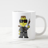 Tyrannosaurus rex verkleed als de terminator. extra grote beker (Rechts)