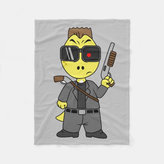 Tyrannosaurus rex verkleed als de terminator. fleece deken (Voorkant)