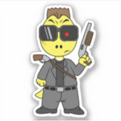 Tyrannosaurus rex verkleed als de terminator. sticker (Voorkant)