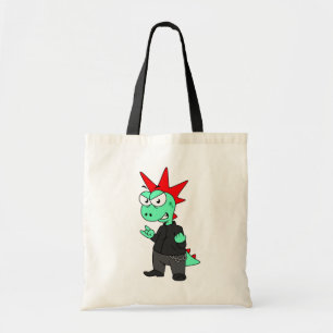Tyrannosaurus rex verkleed als een Punk. Tote Bag