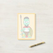 Tyrannosaurus rex verkleed als Leonidas. Post-it® Notes (Op bureau)