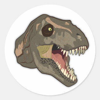 Tyrannosaurus STRIKES Ronde Sticker