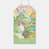 TYRANNOSAURUS T REX EASTER BUNNY GIFT LABELS Set Cadeaulabel (Voorkant)