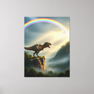 Tyrannosaurus T-Rex Rainbow Canvas Afdruk