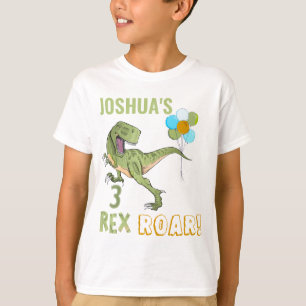Tyrannosaurus Three Rex Dino 3e verjaardag T-shirt