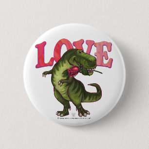 Tyrannosaurus Valentijnsdag Ronde Button 5,7 Cm