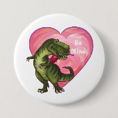 Tyrannosaurus Valentijnsdag Ronde Button 7,6 Cm (Voorkant)