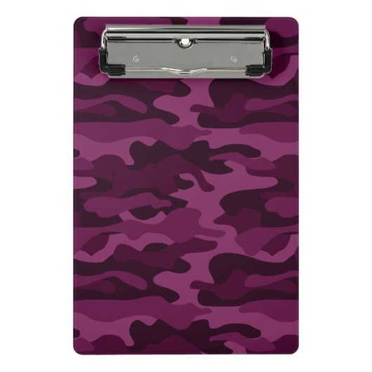 Tyrian Paars Eenkleurig Camo Mini Klembord (Voorkant)