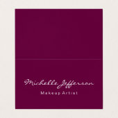 Tyrian Paars Makeup Artist Unieke Visitekaartje (Buitenkant ongevouwen)