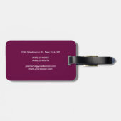 Tyrian Paarse Make-up Artist Unique Bagagelabel (Achterkant horizontaal)
