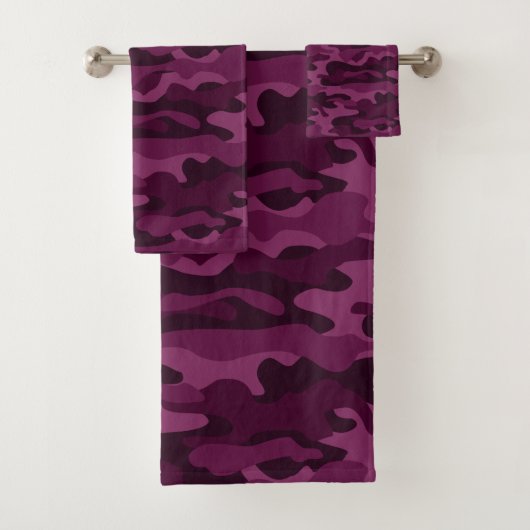 Tyrian Paarse Monocolor Camo Bad Handdoek (Insitu)