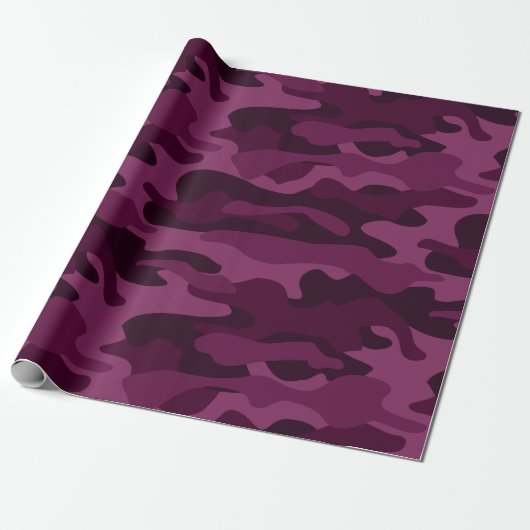 Tyrian Paarse Monocolor Camo Cadeaupapier (Uitgerold)