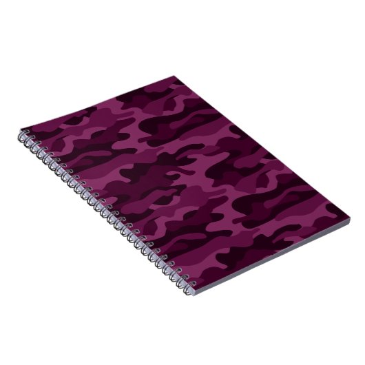 Tyrian Paarse Monocolor Camo Notitieboek (Rechterzijde)