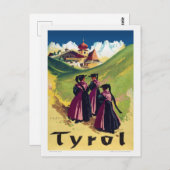 Tyrol Austria Vintage Poster 1947 Briefkaart (Voorkant / Achterkant)