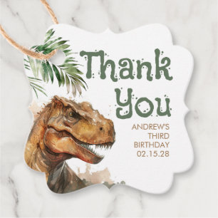 Tyronasaurus Rex Dinosaur Birthday Dank u Bedankjes Labels