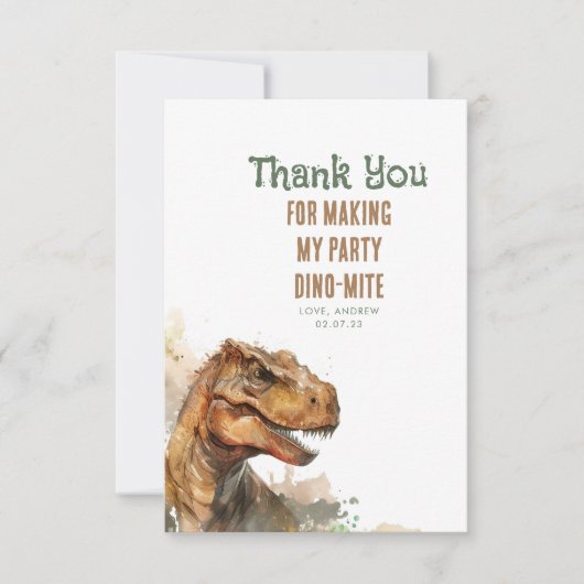 Tyronasaurus Rex Dinosaur Merci d'anniversaire Pho (Devant)
