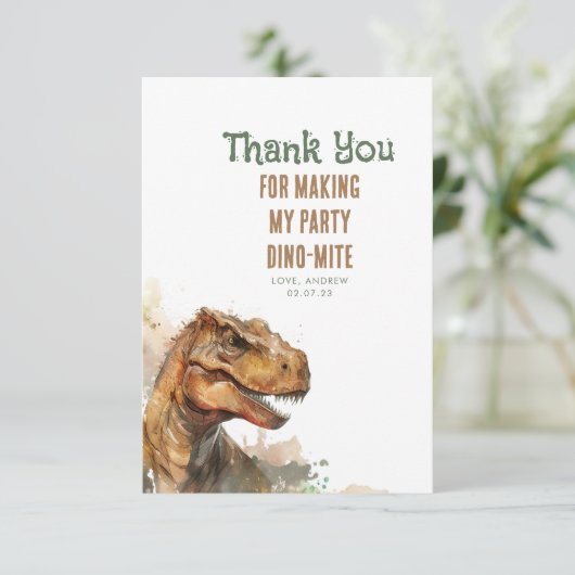 Tyronasaurus Rex Dinosaur Merci d'anniversaire Pho (Debout devant)