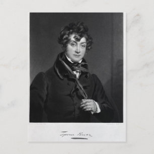 Tyrone Power, gegraveerd door James Sands, c.1833 Briefkaart