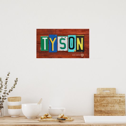 TYSON Licence Plaque Lettrer Nom Affiche (Cuisine)