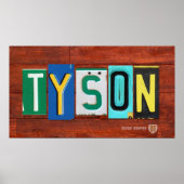 TYSON-licentie Bord Lettering Name Sign Poster (Voorkant)