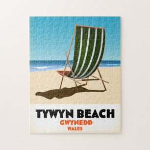 Tywyn strand Gwynedd Wales strand poster Legpuzzel
