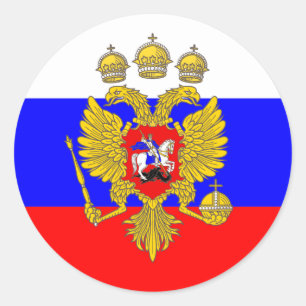 Tzar van Muscovia, Russische vlag Ronde Sticker