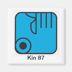 Tzolkin Mao Azul Kin 87 Magneet