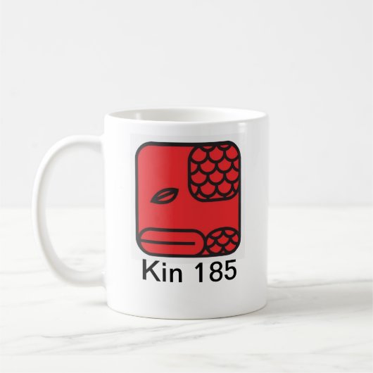 Tzolkin Serpente Vermelha Kin 185 Koffiemok (Links)