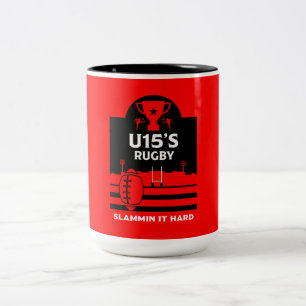 U15 Junior Rugby-spelers Tweekleurige Koffiemok