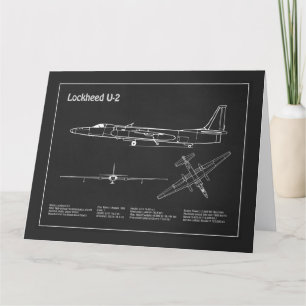 U-2 Dragon Lady - Vliegtuig Blauwdruk Plannen PD Bedankkaart