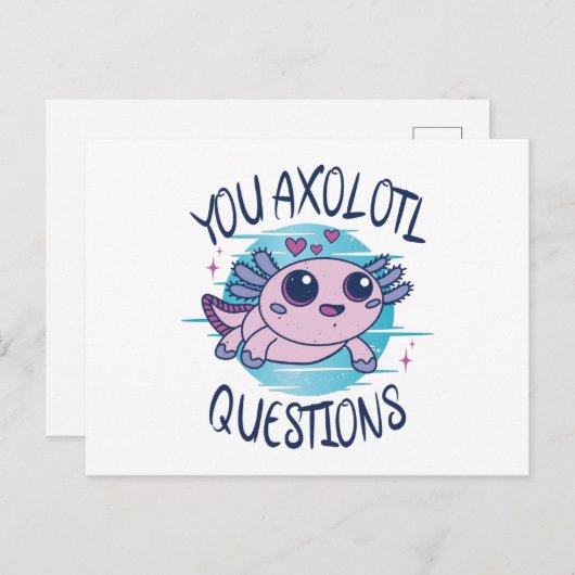 U axolotl vraagt briefkaart (Voorkant / Achterkant)