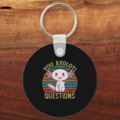 U Axolotl Vragen Retro 90s Funny Axolotl Sleutelhanger (Voorkant)