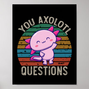 U Axolotl Vragen Retro 90s Zonnetijd Poster