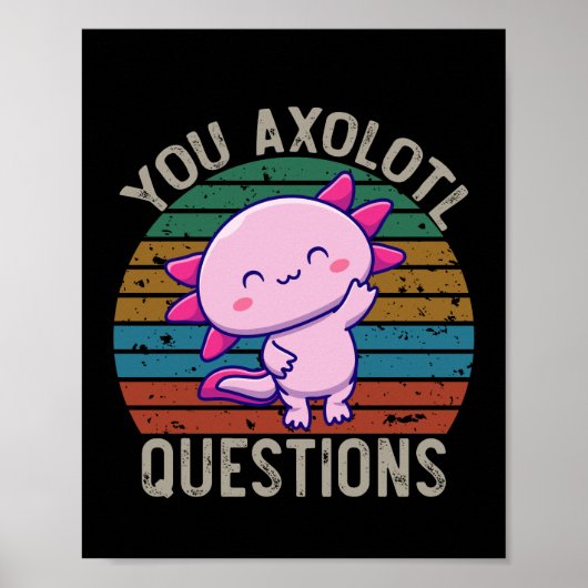 U Axolotl Vragen Retro 90s  Zonnetijd Poster (Voorkant)