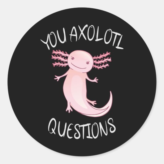 U axolotl vragen ronde sticker (Voorkant)