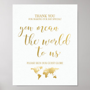U bedoelt de wereld voor ons   Wereldbol gebarente Poster